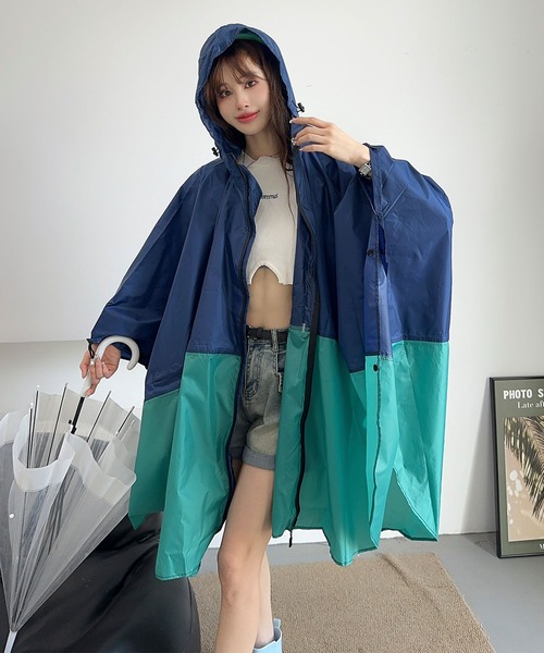 aimoha（アイモハ） カッパ レインコート カッパ ドット＆フラワー柄