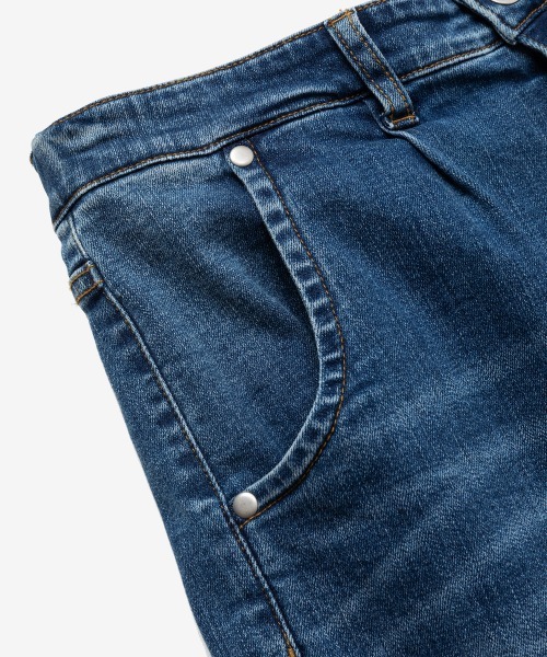 [rehacer] обработка Denim брюки LARGE голубой мужской 