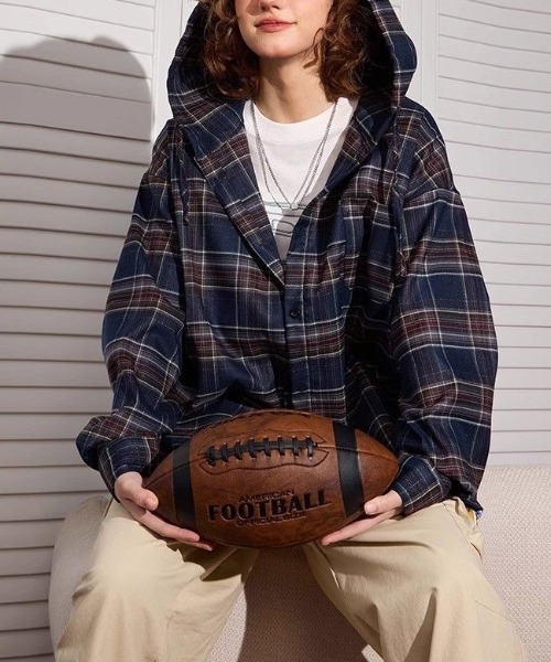 CAT チェック柄フード付きジャケット-L フード付きチェック柄ジャケット - レディッシュ | ZARA Japan / 日本