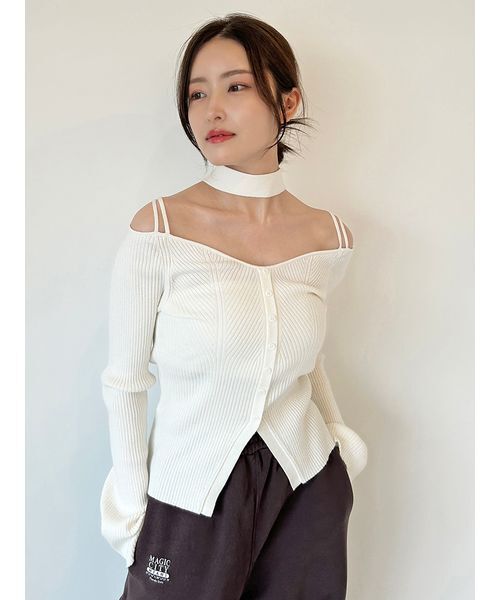 SNIDEL（スナイデル） ニット セーター タイ付きニットプルオーバー