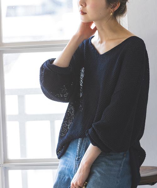 「NOBLE」 長袖ニット FREE ピンク レディース_画像3