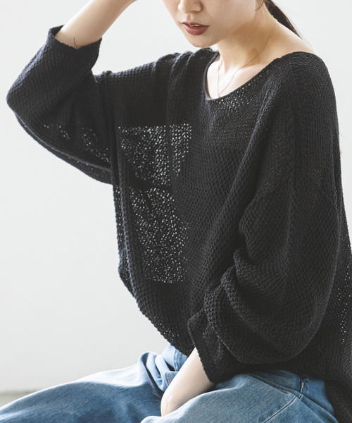 「NOBLE」 長袖ニット FREE ピンク レディース_画像9