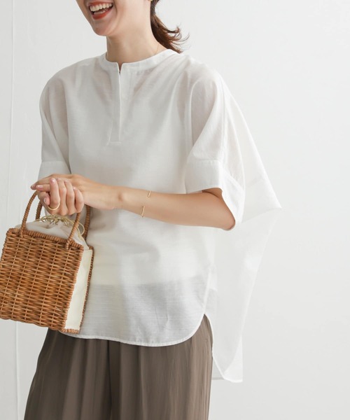 「URBAN RESEARCH DOORS」 半袖ブラウス MEDIUM ホワイト レディース_画像2