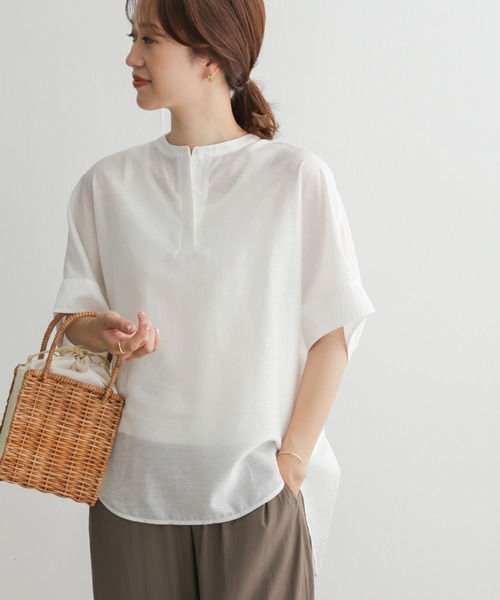 「URBAN RESEARCH DOORS」 半袖ブラウス MEDIUM ホワイト レディース_画像4