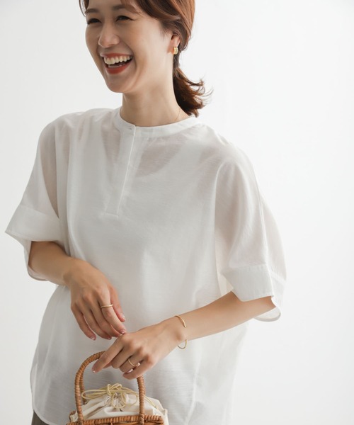 「URBAN RESEARCH DOORS」 半袖ブラウス MEDIUM ホワイト レディース_画像9