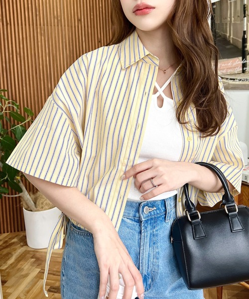 「moment+」 半袖シャツ M ピンク レディース_画像3