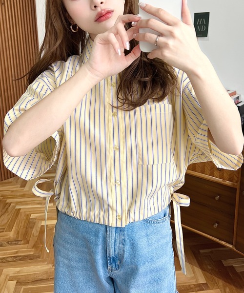 「moment+」 半袖シャツ M ピンク レディース_画像5