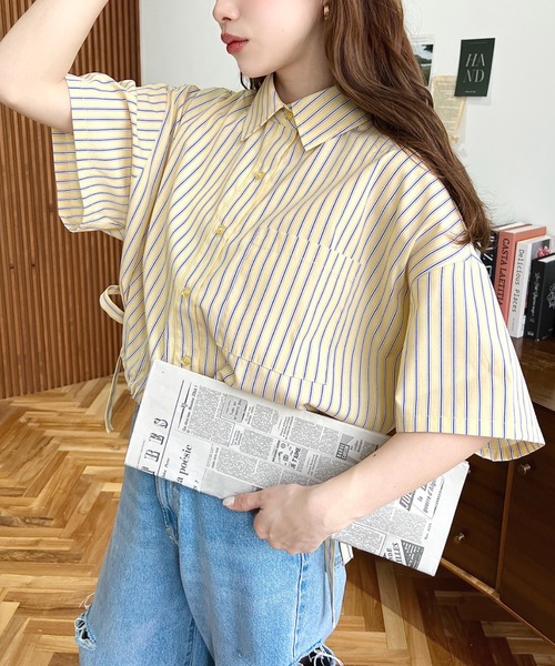 「moment+」 半袖シャツ M ピンク レディース_画像6