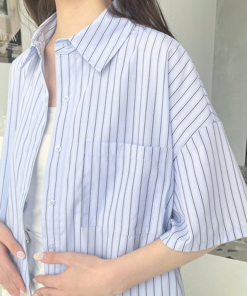 「moment+」 半袖シャツ M ピンク レディース_画像7