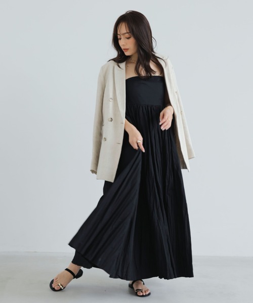 値下げ！anuans キャミソール ロングワンピース anuans（アニュアンス） キャミソールワンピース SMALL グリーン