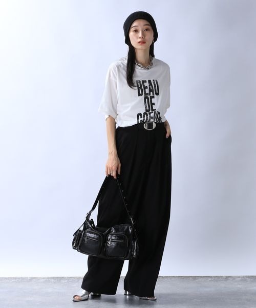 「JEANASIS」 半袖Tシャツ FREE チャコールグレー レディース_画像3