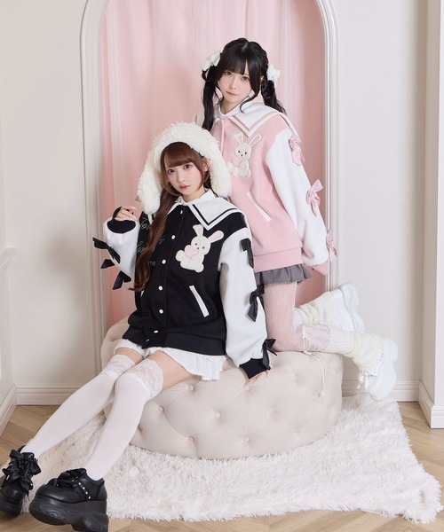 Honey Cinnamon（ハニーシナモン） スタジャン 袖リボンハニーちゃん