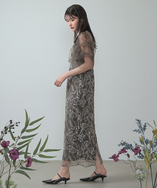 「Kana」 「lerure」半袖ワンピース M チャコールグレー レディース_画像7