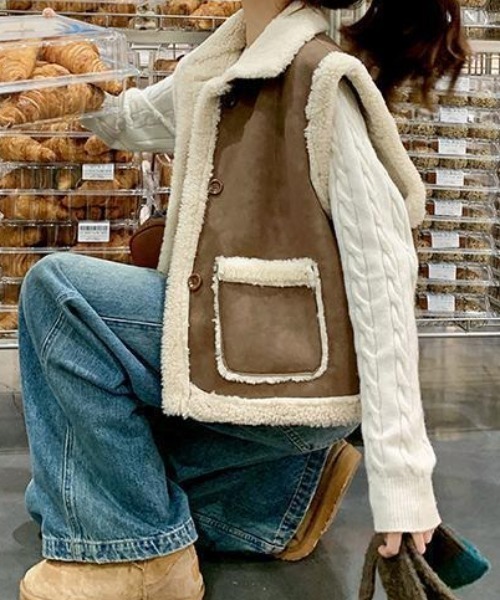 ベスト ジレ ムートンボアベスト レディース : ZOZOTOWN Yahoo!店