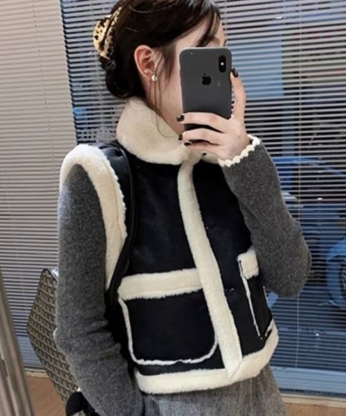 ベスト ジレ ムートンボアベスト レディース : ZOZOTOWN Yahoo!店