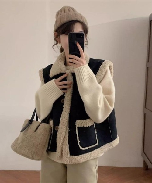 ベスト ジレ ムートンボアベスト レディース : ZOZOTOWN Yahoo!店