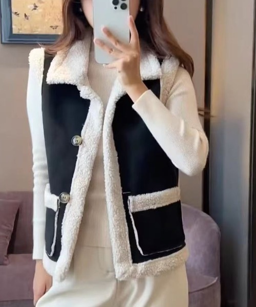 ベスト ジレ ムートンボアベスト レディース : ZOZOTOWN Yahoo!店