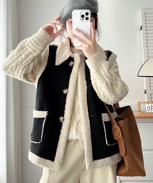 ベスト ジレ ムートンボアベスト レディース : ZOZOTOWN Yahoo!店