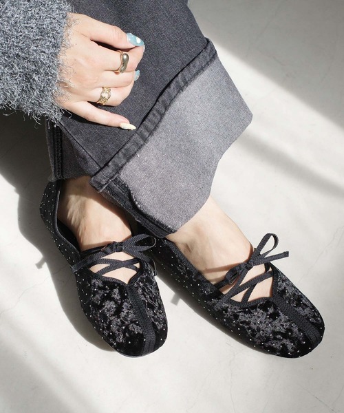 月（バレエシューズ）（色：ブラック系）｜シューズ | ファッション の