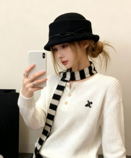 gossip!ロサンゼルス 帽子 ハット 「Y2Kガーリー」レトロリボン付き