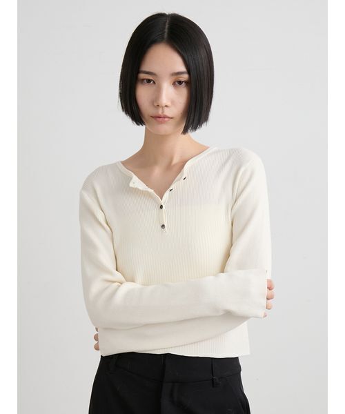 MIESROHE（ミースロエ） ニット セーター ウールシルク混ヘンリー