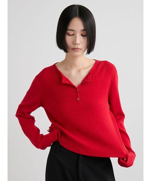 MIESROHE（ミースロエ） ニット セーター ウールシルク混ヘンリー