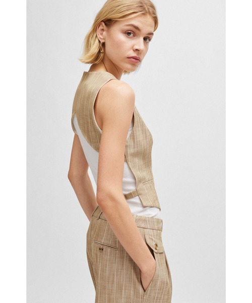 BOSS（HUGO BOSS） ベスト ジレ 夏 ピンストライプ ウエストコート