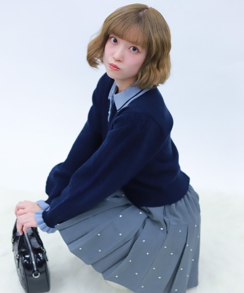 axes femme POETIQUE パンツ ストーン付きプリーツスカパン レディース