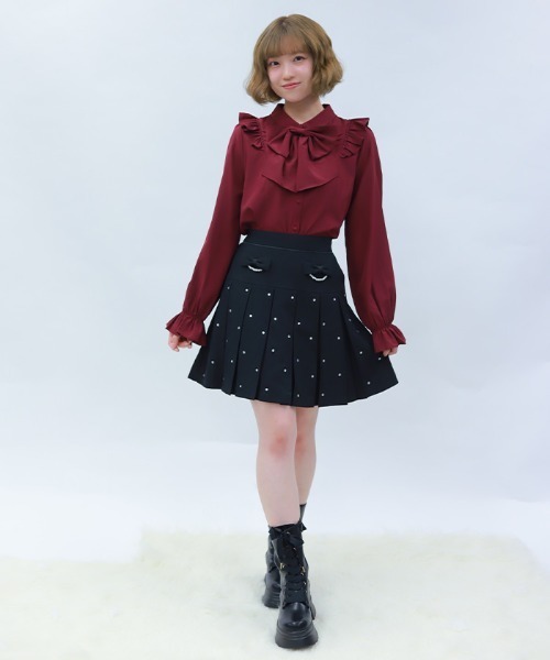 axes femme POETIQUE パンツ ストーン付きプリーツスカパン レディース