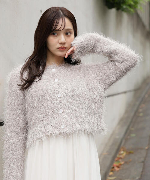 EDIT COLOGNE（エディットコロン） カーディガン 「E」きらふわ