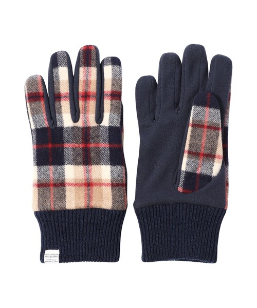 Mackintosh マッキントッシュ 新品！チェック柄カシミヤ鹿革手袋グローブ ラムスキン×ハウスチェックグローブ（G1603006＿＿