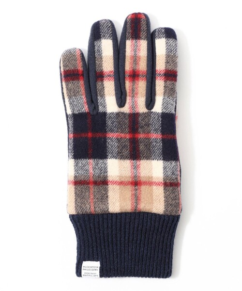 Mackintosh マッキントッシュ 新品！チェック柄カシミヤ鹿革手袋グローブ MACKINTOSH PHILOSOPHY（マッキントッシュフィロソフィー） 手袋