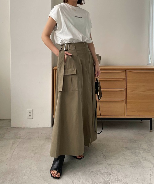 「CAPRICIEUX LE'MAGE」 ロングスカート FREE カーキ レディース_画像9