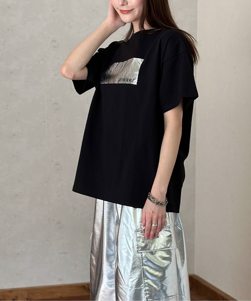 「Per sist ence」 半袖Tシャツ FREE ホワイト×シルバー レディース_画像7