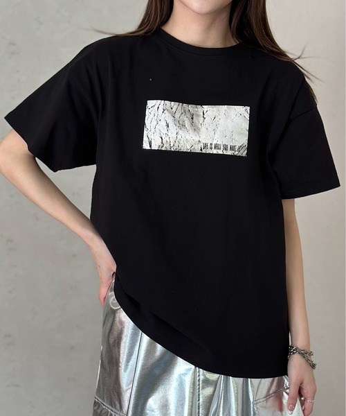 「Per sist ence」 半袖Tシャツ FREE ホワイト×シルバー レディース_画像8