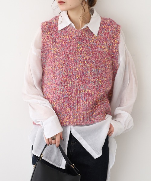 FUNALIVE（ファンアライブ） ベスト ジレ je crois soi ミックスニット