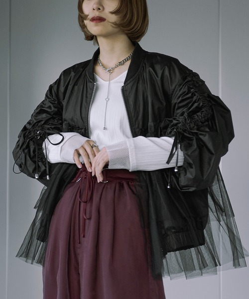 「Ezick」 ブルゾン FREE ライトグレー レディース_画像8