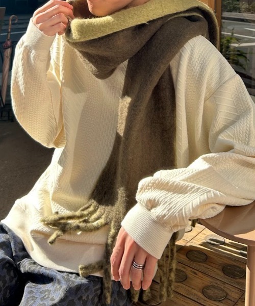 白SY698 ゴールデン系　コサージュ付き　セーブル　マフラー185㎝　人工繁殖 SCANDINAVIAN FOREST（スカンジナビアンフォレスト） マフラー