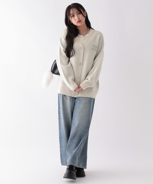 「repipi armario」 「KIDS」ニットカーディガン LARGE ブラック キッズ_画像5