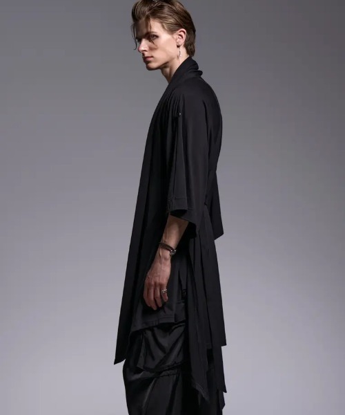 【美品】キリュウキリュウ　スタンドカラー　フリル　カーディガン　コート　ボタン kiryuyrik（キリュウキリュウ） カーディガン Kiryuyrik/キリュウ