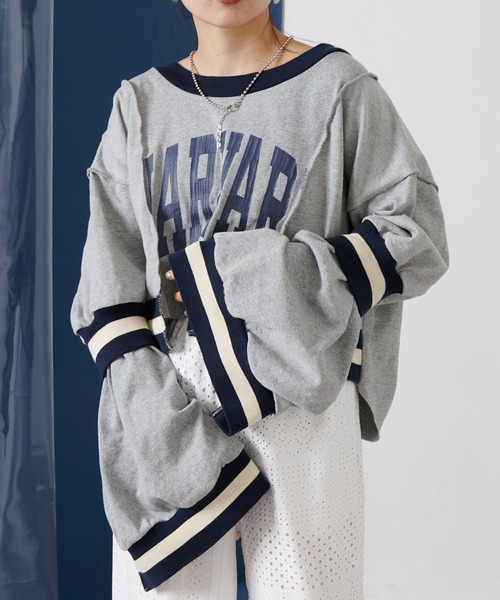 「etsinta」 スウェットカットソー ONE SIZE アイボリー レディース_画像3