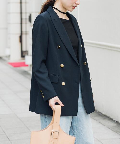 美品♪アーバンリサーチ　ウール混 ダブルブレストブレザージャケット　紺ブレ　金釦 美品》URBAN RESEARCH ダブルブレストブレザージャケット テーラード