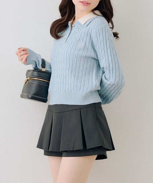 ANOTHER BRANCH OLIVE des OLIVE ニット セーター 2枚衿ケーブル