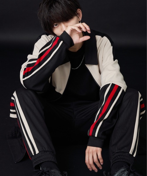 ADRER（アドラー） ジャージブルゾン MEDIUM ホワイト×ブラック メンズ