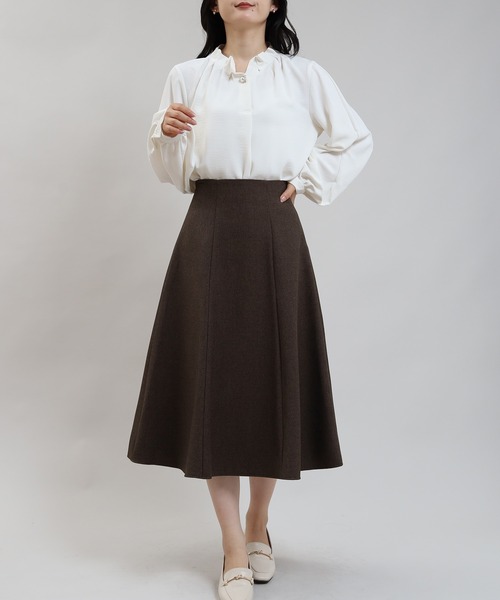 「TRUDEA」 フレアスカート MEDIUM ライトグレー レディース_画像7