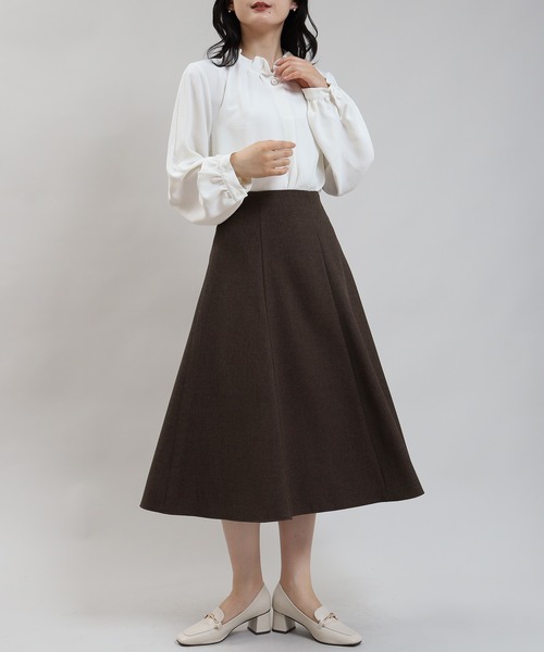 「TRUDEA」 フレアスカート MEDIUM ライトグレー レディース_画像8