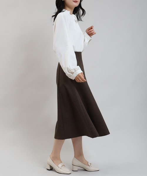 「TRUDEA」 フレアスカート MEDIUM ライトグレー レディース_画像9