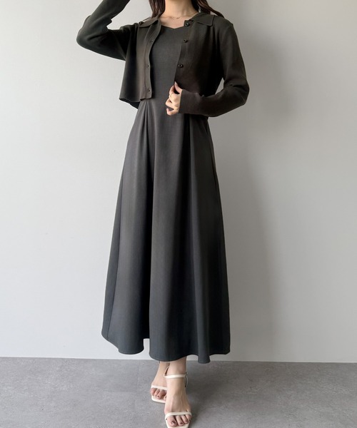 「mipiarl」 ニットカーディガン MEDIUM アイボリー レディース_画像2