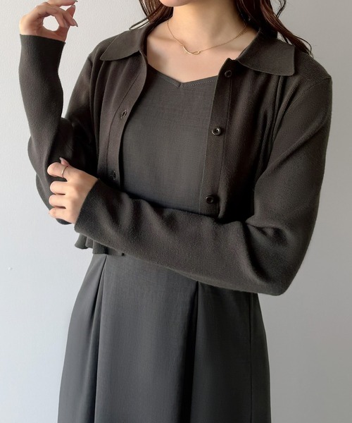 「mipiarl」 ニットカーディガン MEDIUM アイボリー レディース_画像4