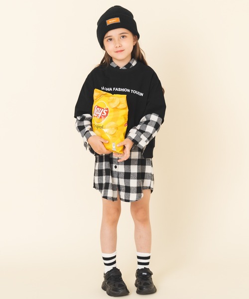 「URBAN CHERRY」 「KIDS」シャツワンピース 120cm ブラック キッズ_画像2